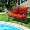2-Person Outdoor Patio Glider Bench Swing Seat Bench W/ Seat And Back Cushions